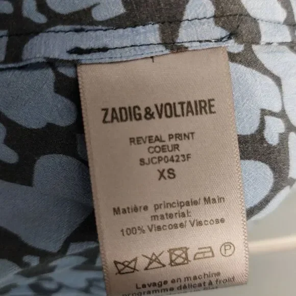 Zadig & Voltaire Reveal Print‎ Dress size xs blue - Picture 3 of 3